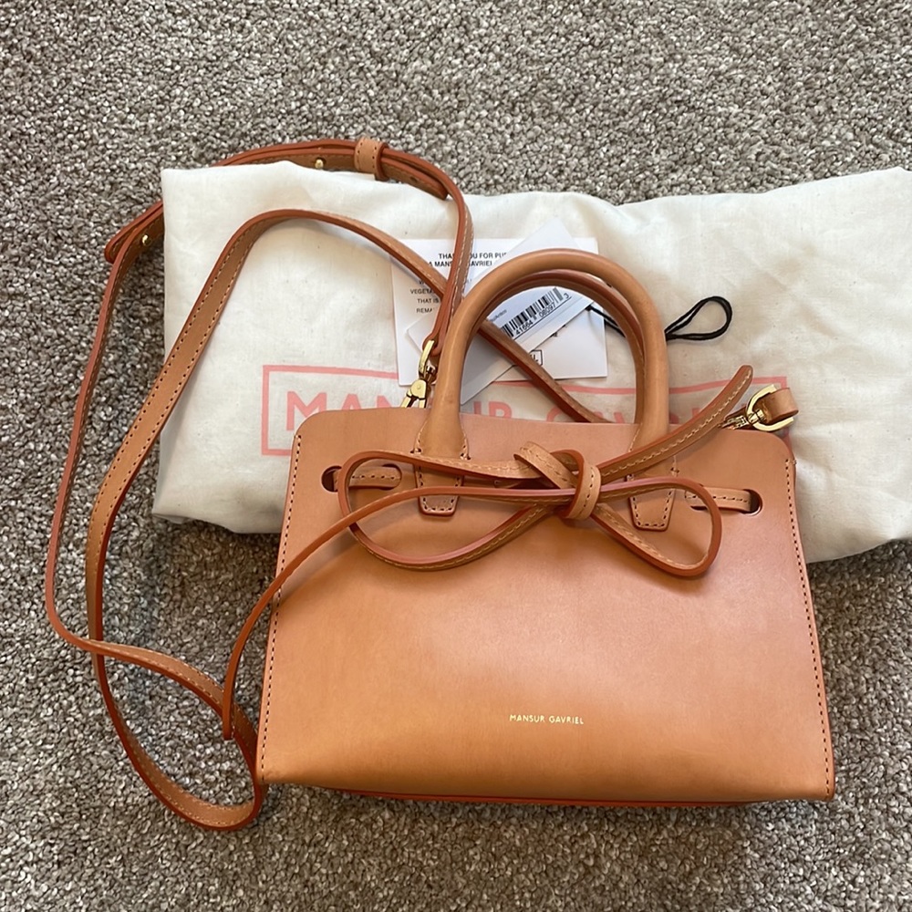 Mansur Gavriel mini mini Sun bag. New with tag. Color: caant cammello/antico